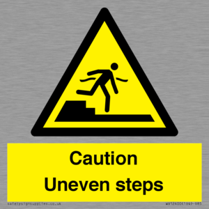 Caution Uneven steps